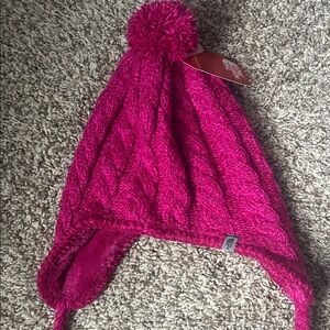 The North Face Pink Knit Pom-Pom Hat
